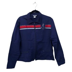 Vintage Gepetto Navy Blue Sailor Nautical Bling Anchor Jacket size Medium